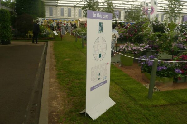 Wedge feet wayfinding at the RHS Chelsea Flower Show