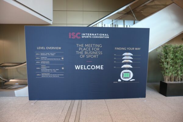 Quickframe media backdrop at the International Sports Convention