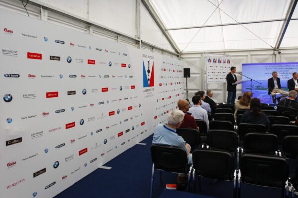 Quickframe media backdrop at the Americas Cup